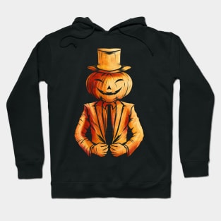 Realistic Jack O Lantern Pumpkin Man In Suit Halloween Hoodie